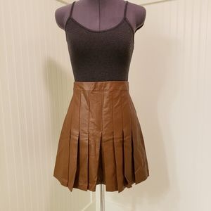 NWT Ace Delivery | Pleated Vegan Leather Skirt